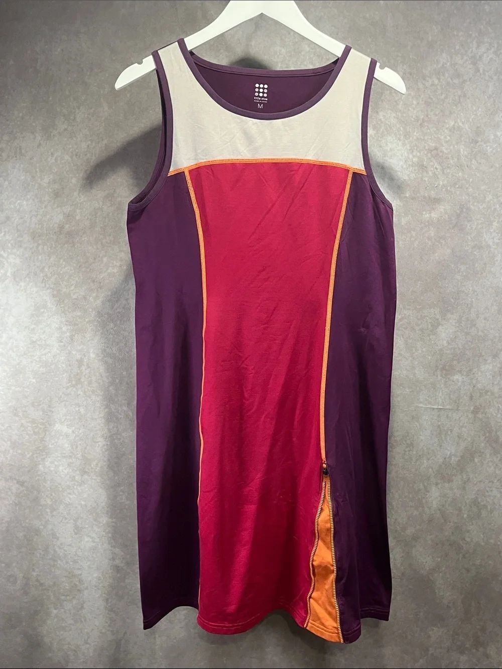 Title Nine Sleeveless Colorblock Dress in Plum, Magenta & Cream size medium
